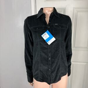 NEW Columbia Women's Shirt XS Vapor trail Long sleeve Corduroy Cotton Button E7